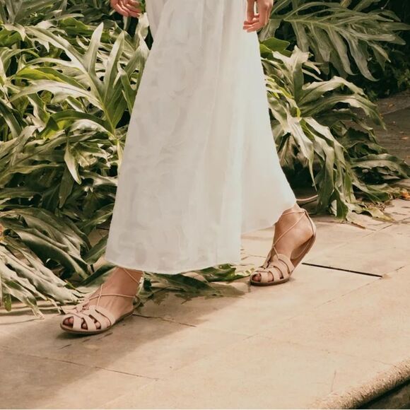 ZARA TIED SPLIT LEATHER FISHERMAN SANDALS - Picture 5 of 5